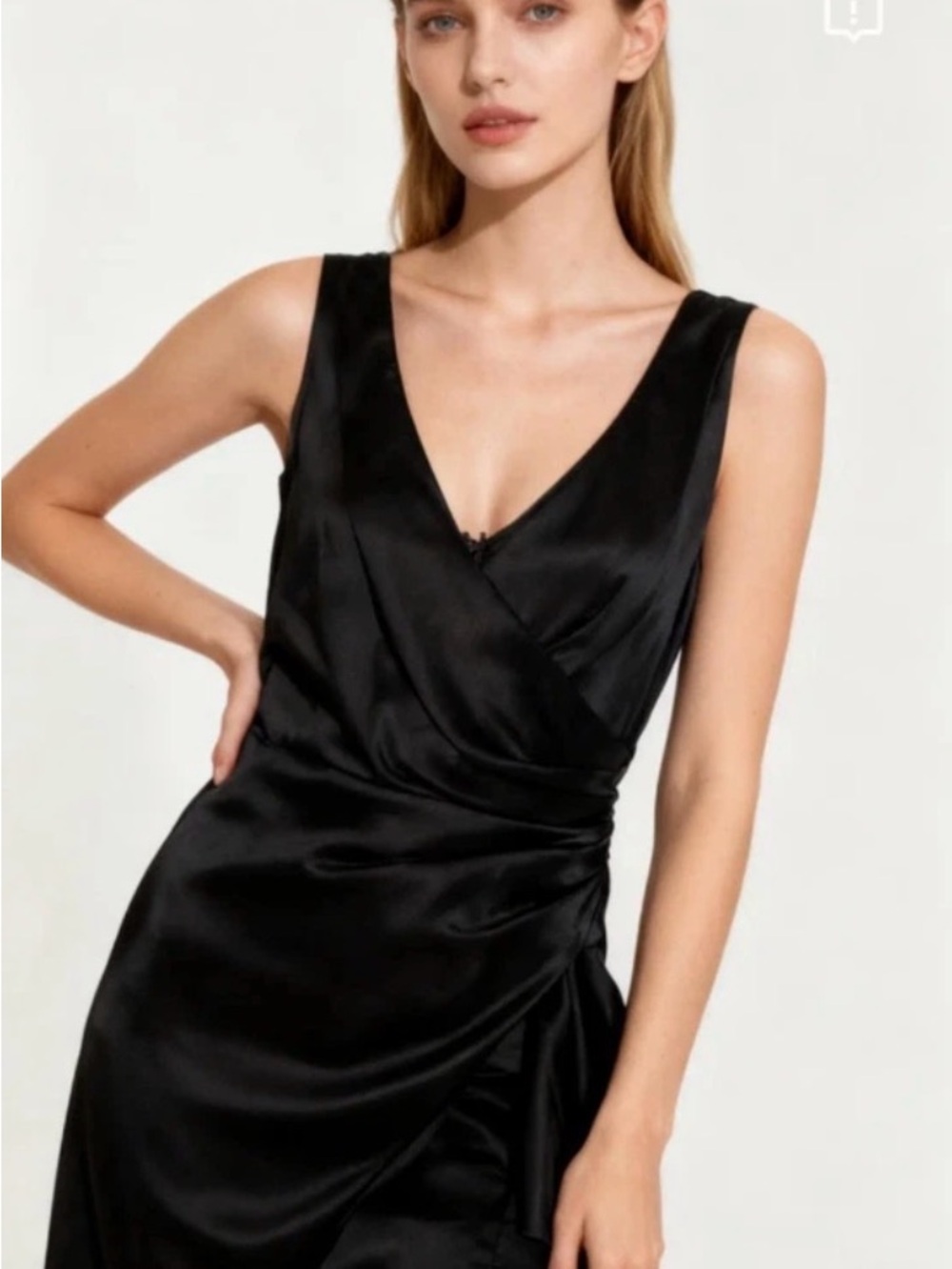 White House Black Market Black Satin Cocktail Dress Size 6